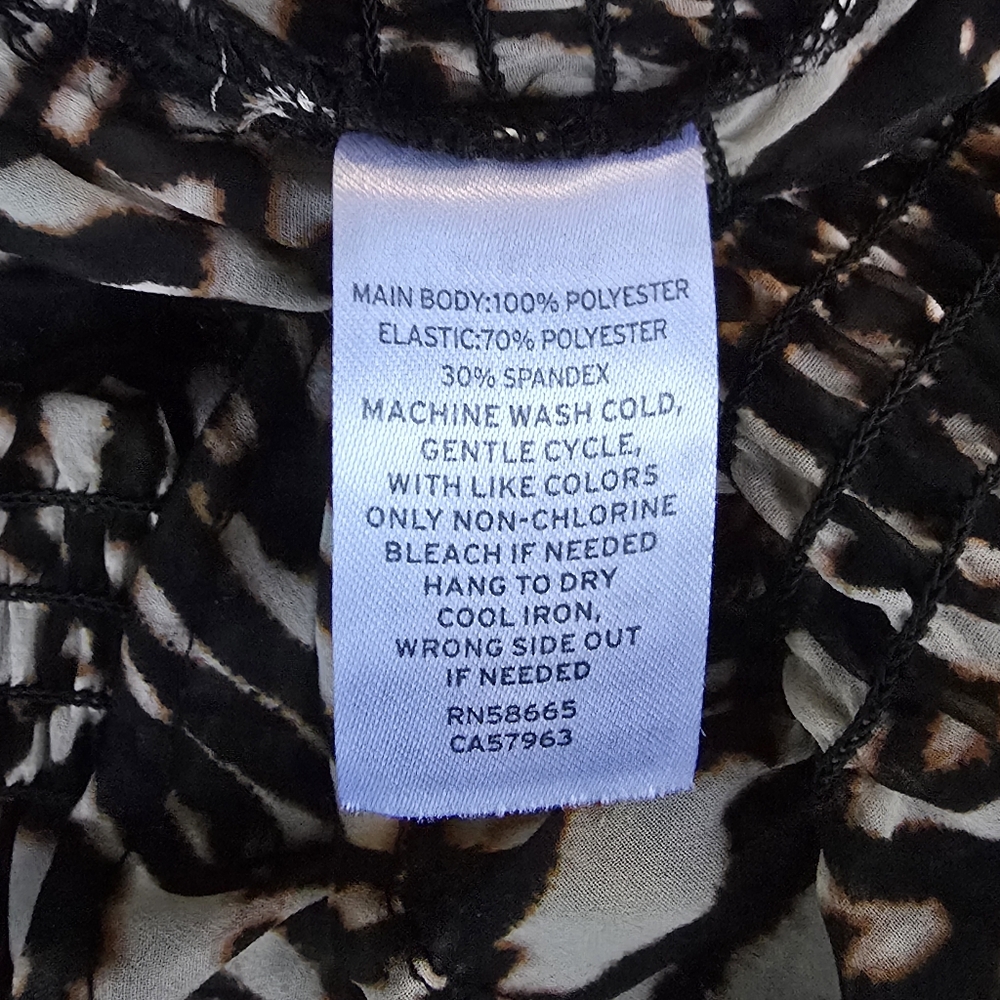 EUC Halogen Tan and Brown Sheer Blouse Top, Size Small - Picture 5 of 7